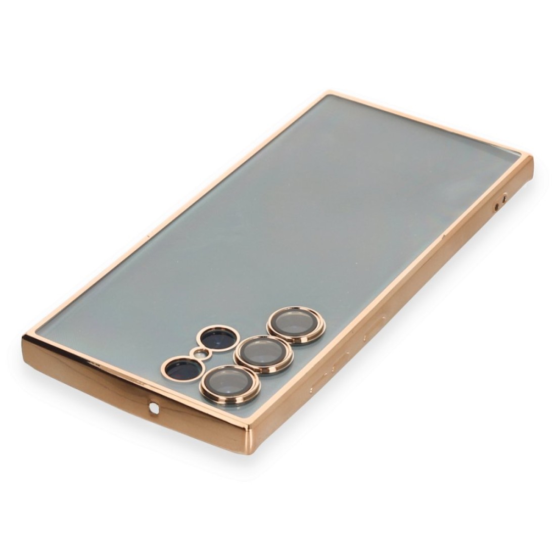  Samsung Galaxy S22 Ultra Kılıf Razer Lensli Silikon - Gold