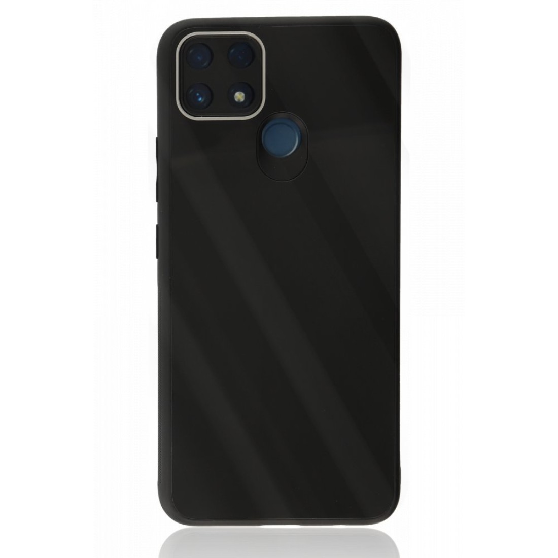  Realme C25 Kılıf Glass Kapak - Siyah
