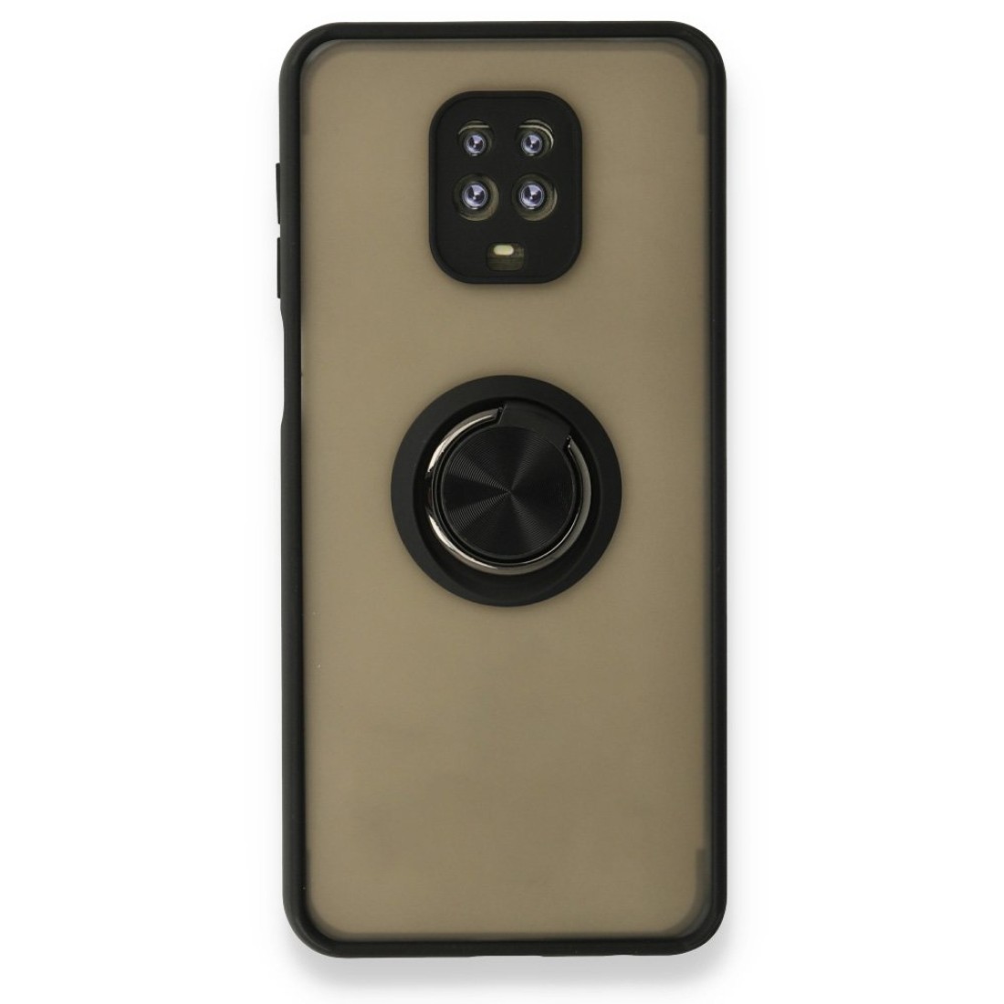  Xiaomi Redmi Note 9S Kılıf Montreal Yüzüklü Silikon Kapak - Siyah