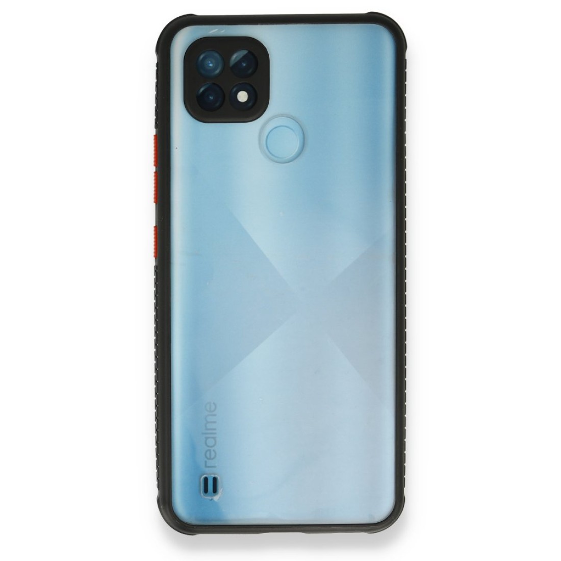  Realme C21 Kılıf Miami Şeffaf Silikon - Siyah