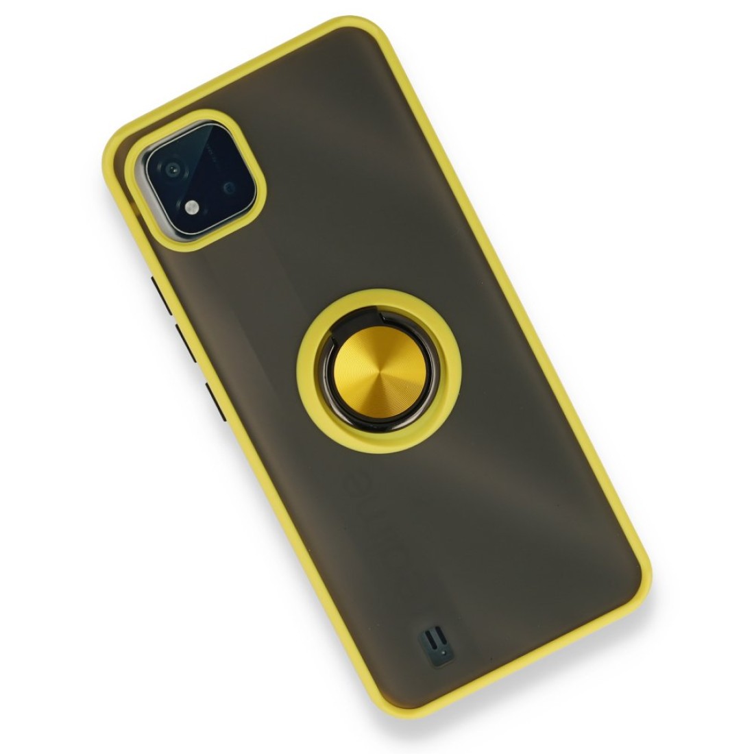  Realme C11 2021 Kılıf Montreal Yüzüklü Silikon Kapak - Sarı