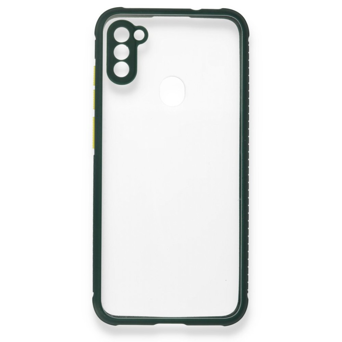  Samsung Galaxy M11 Kılıf Miami Şeffaf Silikon - Koyu Yeşil