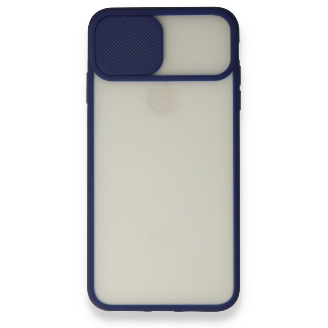  iPhone XS Max Kılıf Palm Buzlu Kamera Sürgülü Silikon - Lacivert