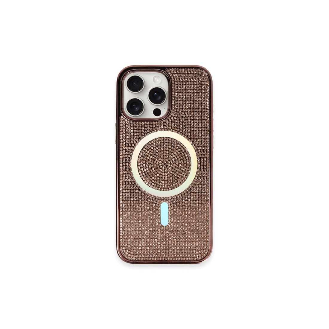  iPhone 16 Pro Max Kılıf Diamond Magsafe Kapak - Pembe