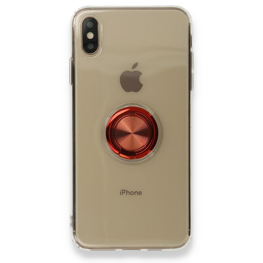  iPhone XS Max Kılıf Gros Yüzüklü Silikon - Kırmızı