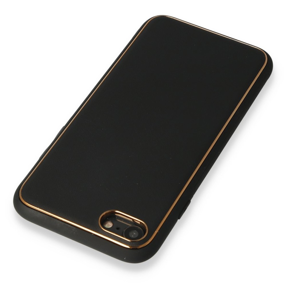 iPhone 7 Kılıf Coco Deri Silikon Kapak - Siyah iPhone 7 Kılıf Coco Deri Silikon Kapak - Siyah
