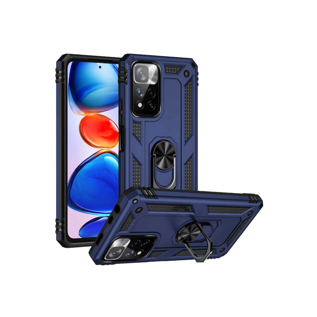  Xiaomi Redmi Note 11 Pro Plus 5G Kılıf Sofya Yüzüklü Silikon Kapak - Lacivert