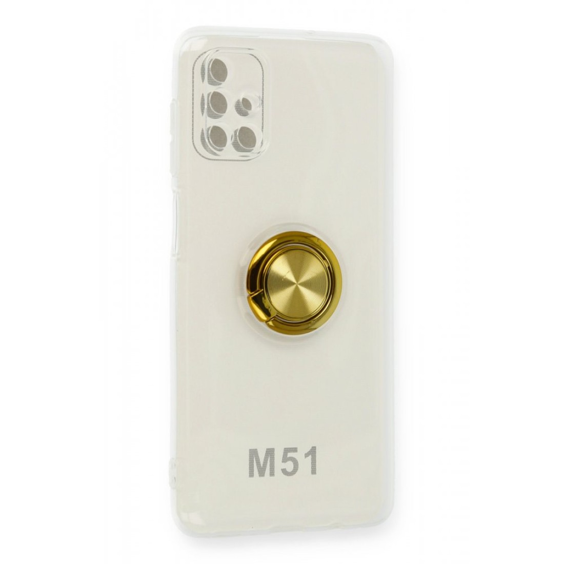 Samsung Galaxy M51 Kılıf Gros Yüzüklü Silikon - Gold Samsung Galaxy M51 Kılıf Gros Yüzüklü Silikon - Gold
