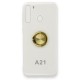  Samsung Galaxy A21 Kılıf Gros Yüzüklü Silikon - Gold