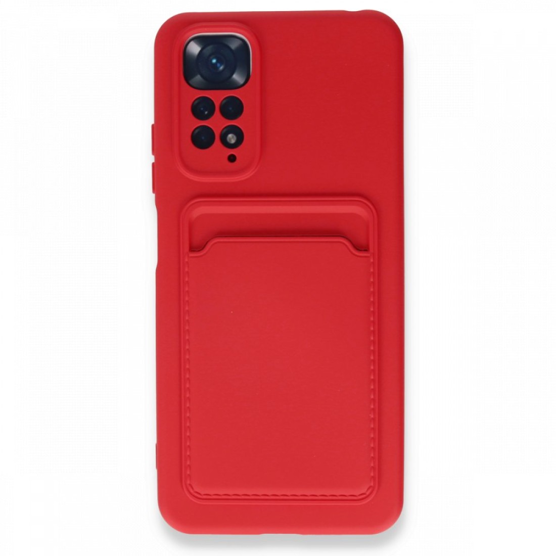  Xiaomi Redmi Note 11 Kılıf Kelvin Kartvizitli Silikon - Kırmızı