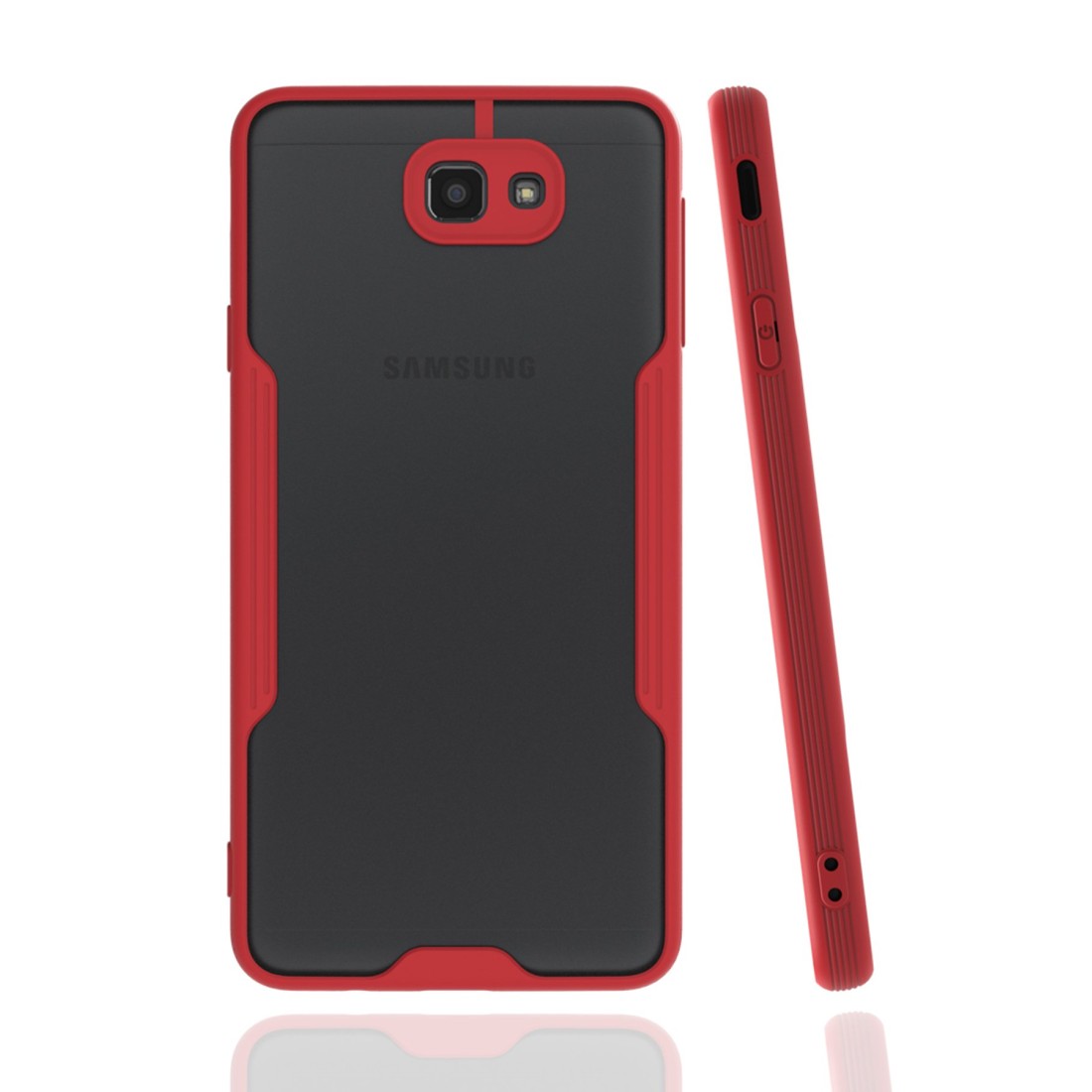  Samsung Galaxy J7 Prime Kılıf Platin Silikon - Kırmızı
