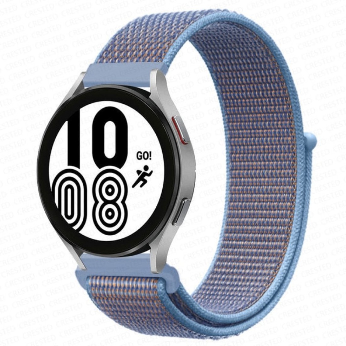  Samsung Galaxy Watch 4 Hasırlı Cırtcırtlı Kordon - Lila-Mor