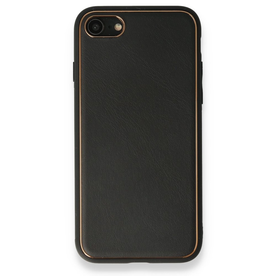  iPhone 7 Kılıf Coco Deri Silikon Kapak - Siyah