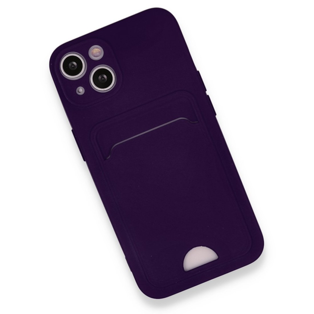  iPhone 13 Kılıf Kelvin Kartvizitli Silikon - Derin Mor