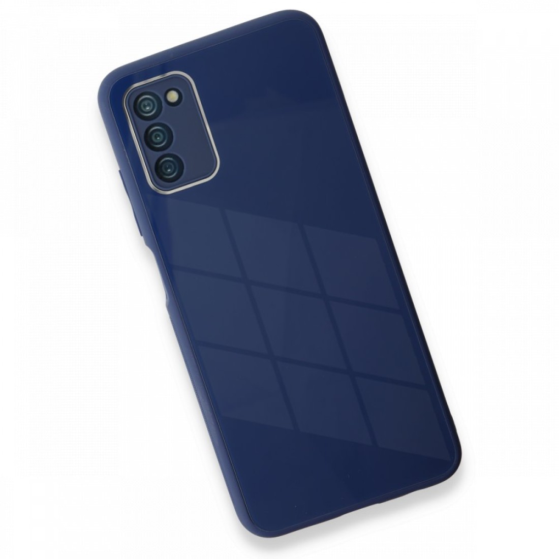  Samsung Galaxy A03S Kılıf Glass Kapak - Lacivert