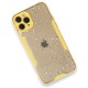  iPhone 12 Pro Kılıf Platin Simli Silikon - Sarı