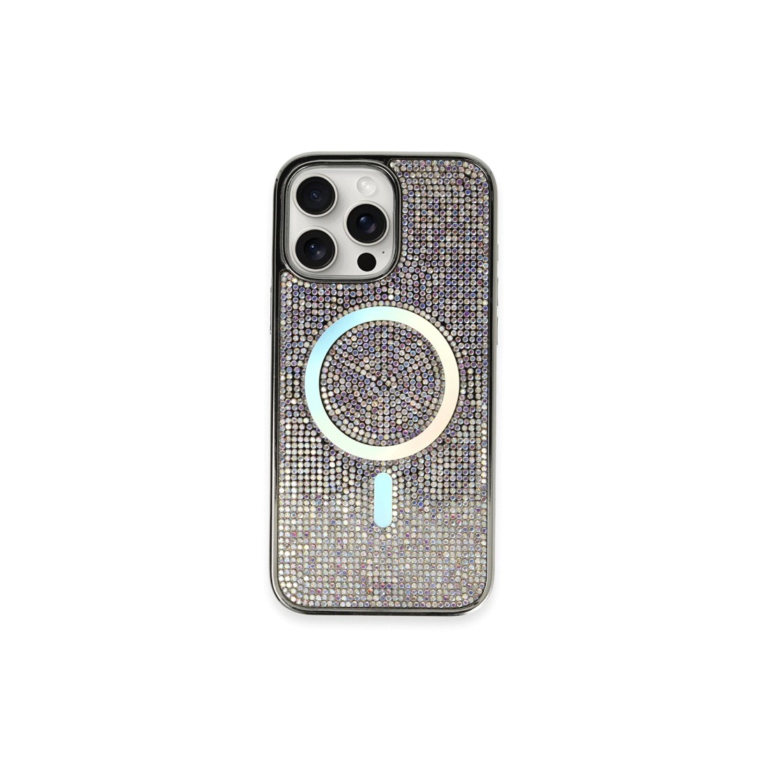  iPhone 16 Pro Kılıf Diamond Magsafe Kapak - Rainbow