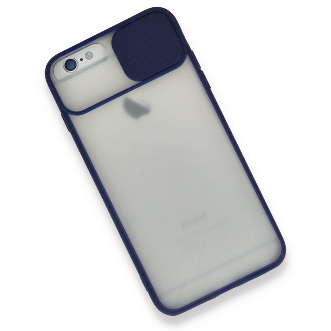  iPhone 6 Kılıf Palm Buzlu Kamera Sürgülü Silikon - Lacivert