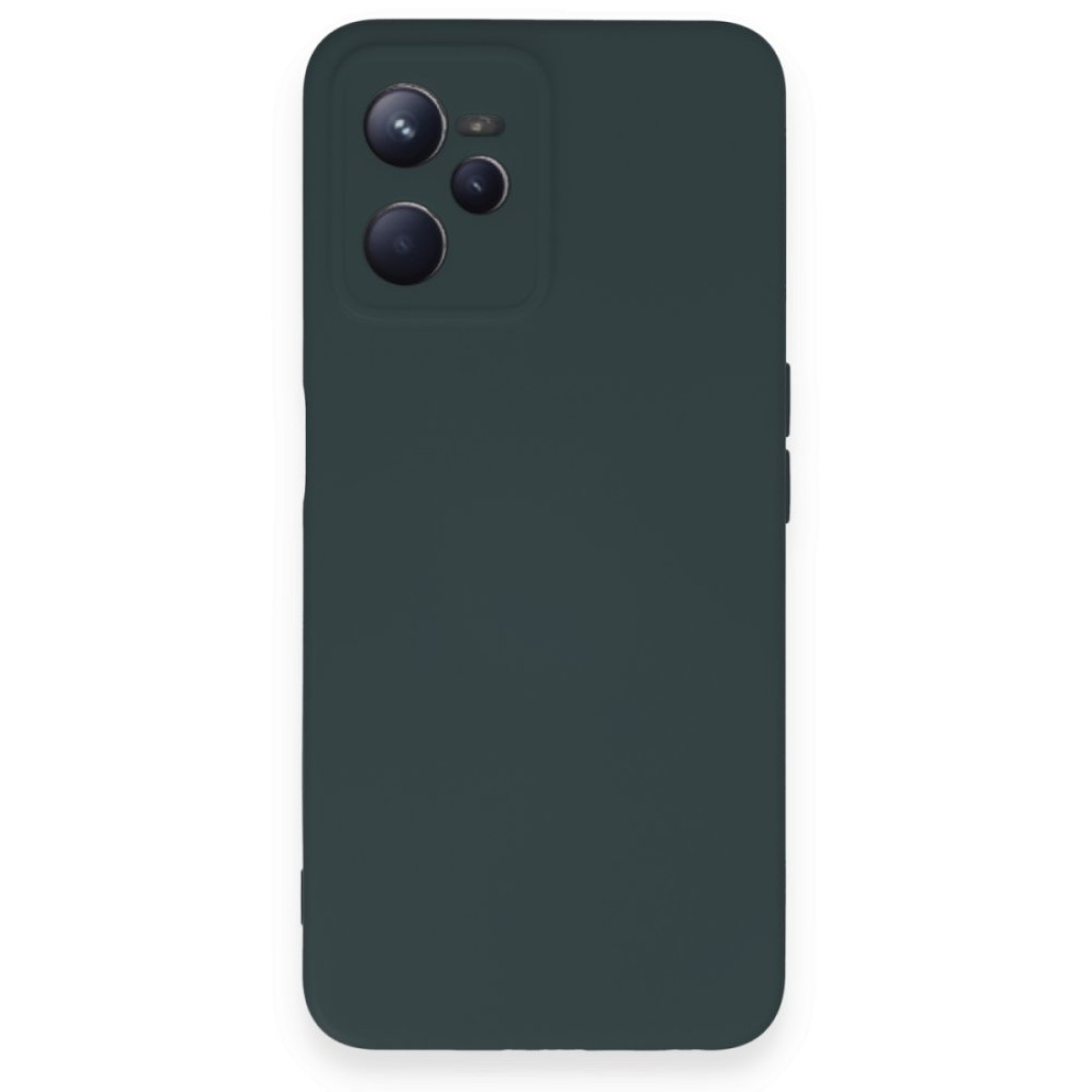  Realme C35 Kılıf Nano içi Kadife Silikon - Koyu Yeşil
