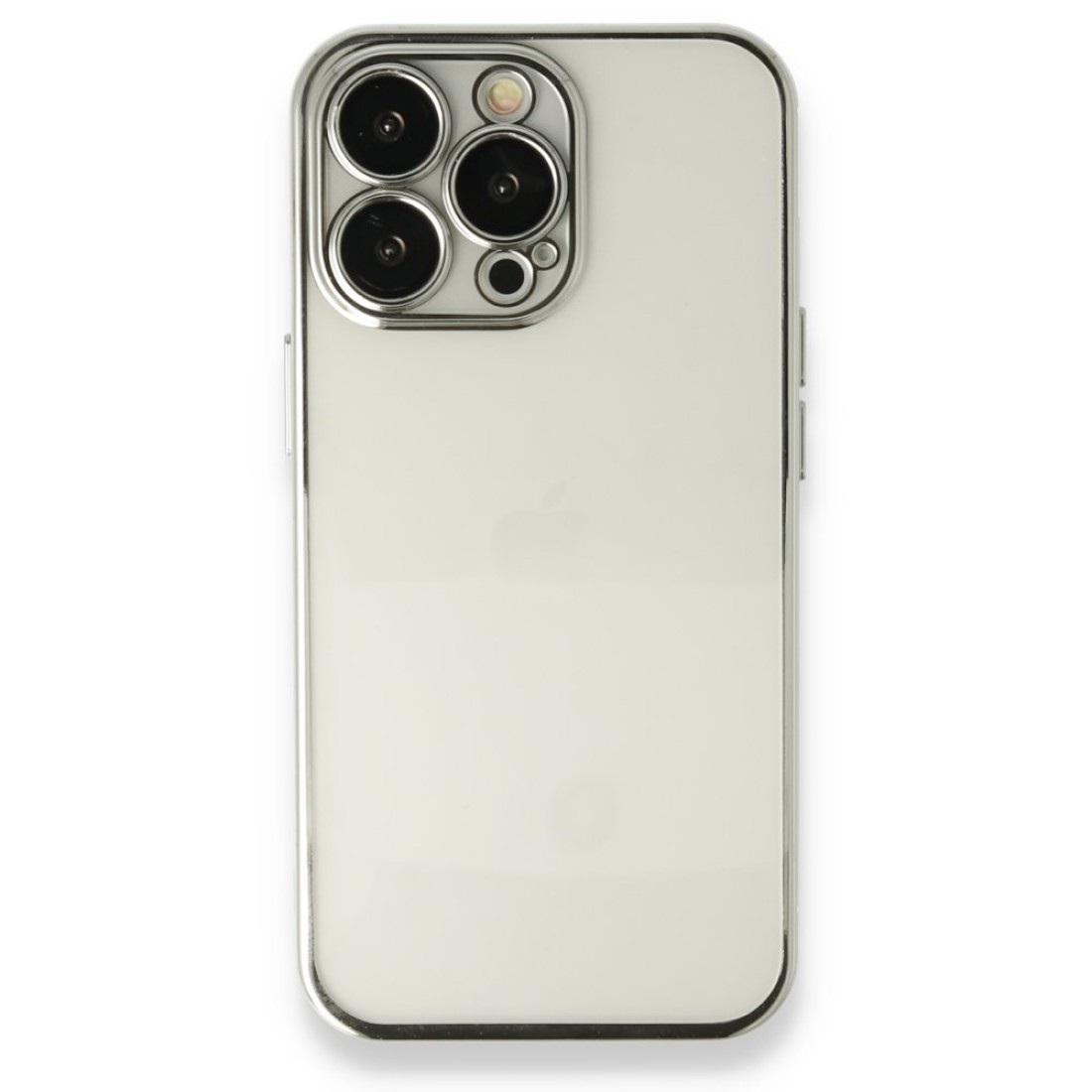  iPhone 13 Pro Max Kılıf Razer Lensli Silikon - Gümüş