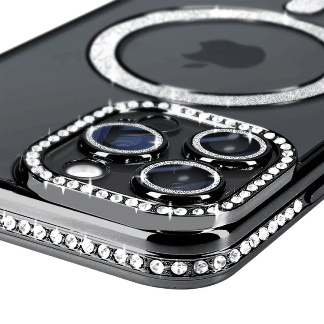 iPhone 14 Pro Kılıf Joke Simli Magneticsafe Kılıf - Gümüş