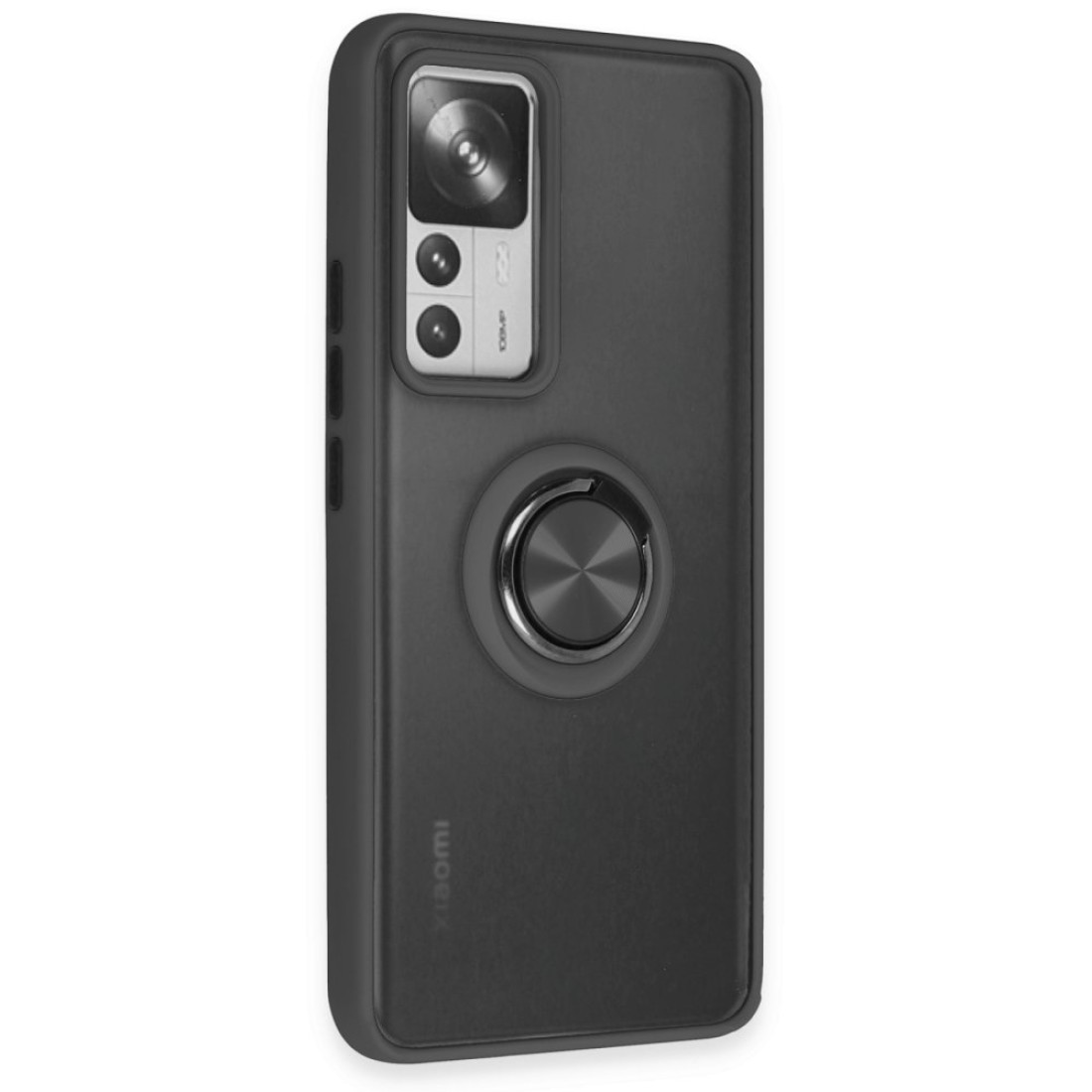  Xiaomi Mi 12T Pro Kılıf Montreal Yüzüklü Silikon Kapak - Siyah