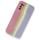  Samsung Galaxy A03S Kılıf Ebruli Lansman Silikon - Pembe-Lila