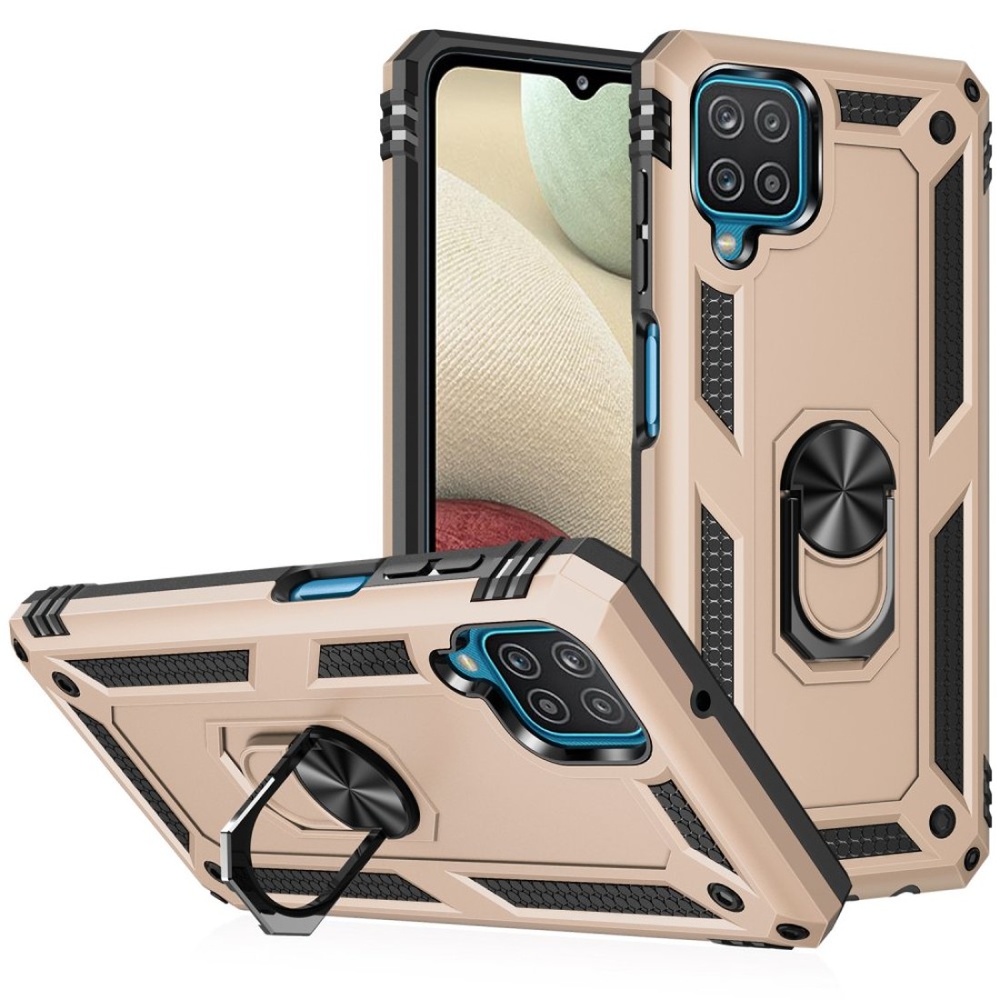 Samsung Galaxy M12 Kılıf Sofya Yüzüklü Silikon Kapak - Gold Samsung Galaxy M12 Kılıf Sofya Yüzüklü Silikon Kapak - Gold