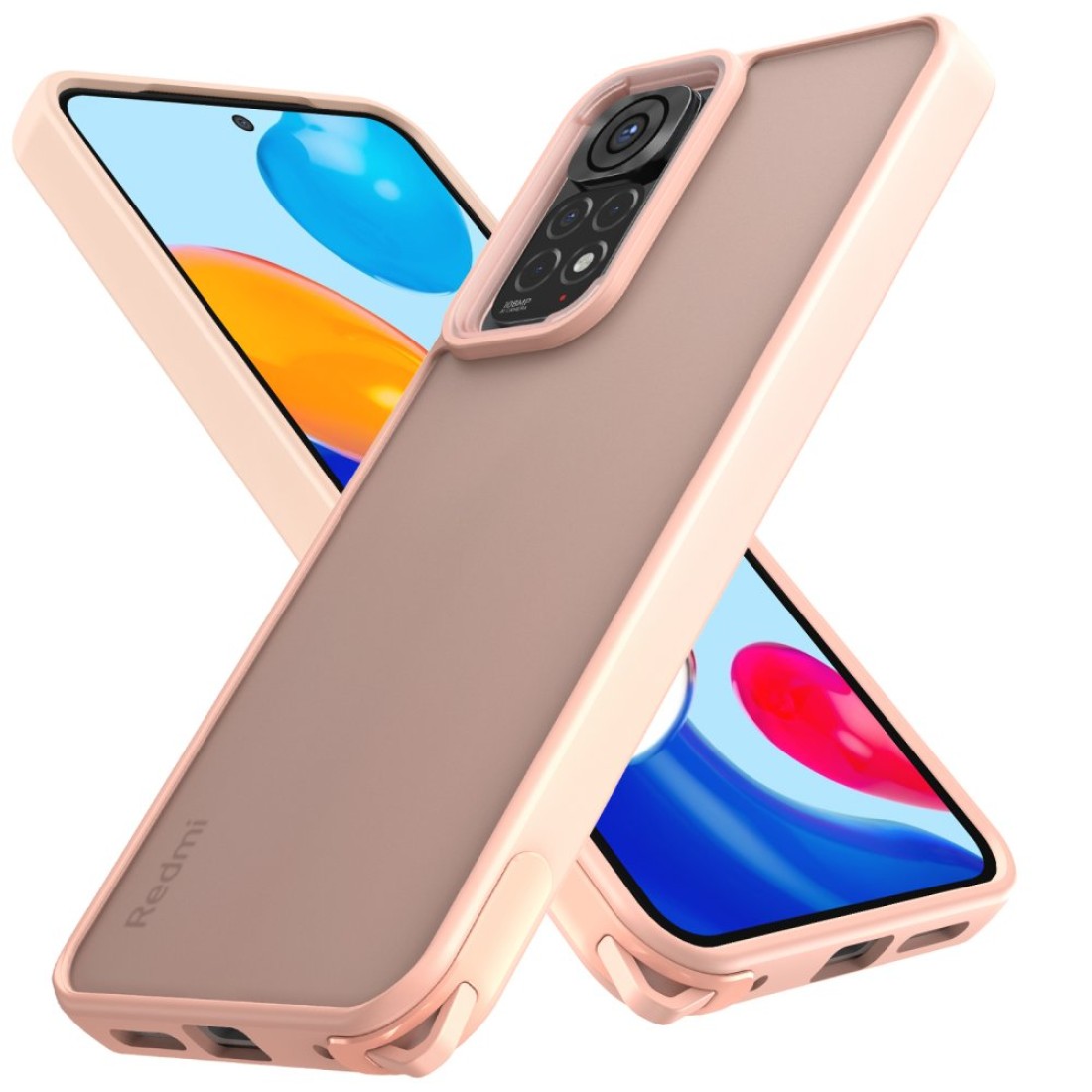  Xiaomi Redmi Note 11 Kılıf Elegant Kapak - Pudra