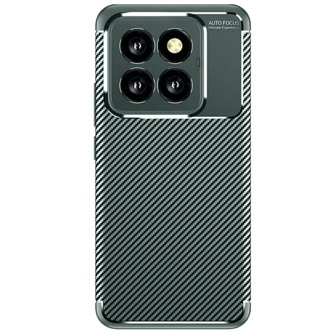  Xiaomi Mi 14T Pro Kılıf Auto Focus Karbon Kapak - Koyu Yeşil