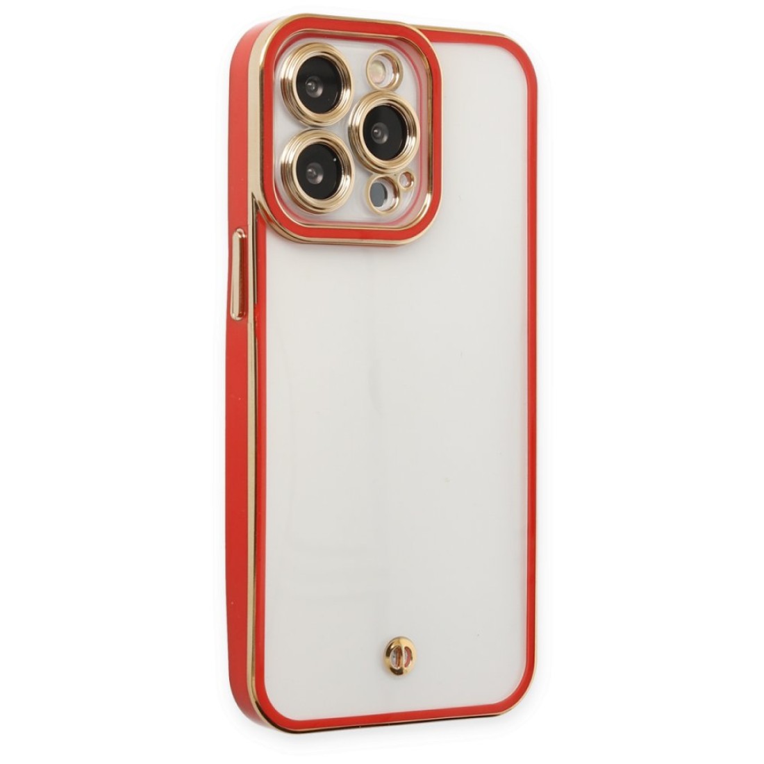  iPhone 13 Pro Max Kılıf Liva Lens Silikon - Kırmızı