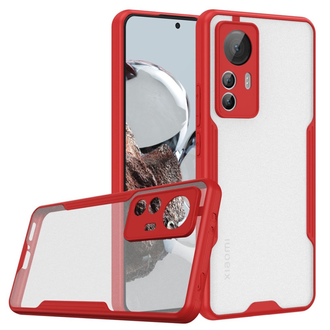  Xiaomi Mi 12T Kılıf Platin Silikon - Kırmızı