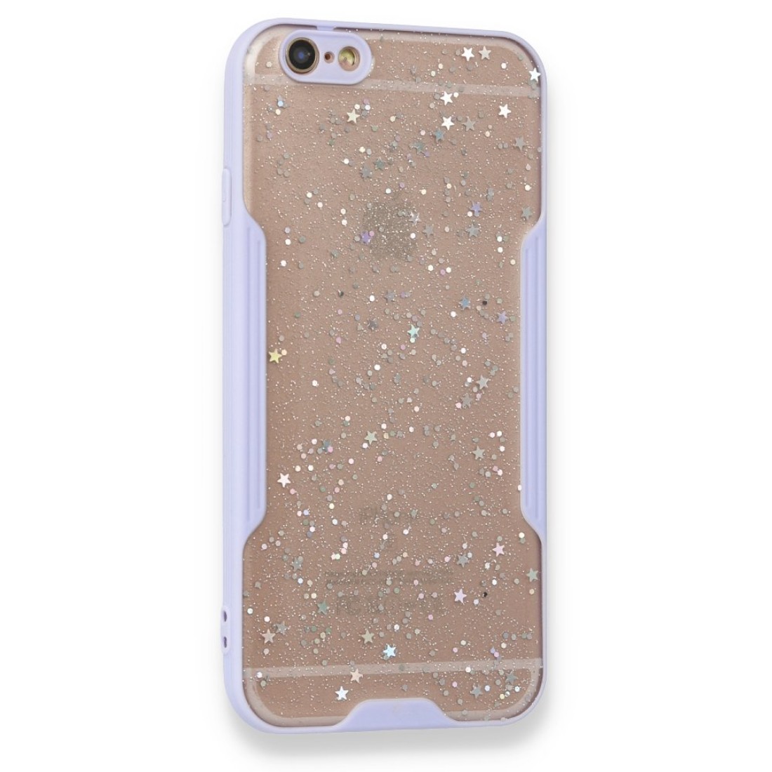  iPhone 6 Kılıf Platin Simli Silikon - Lila