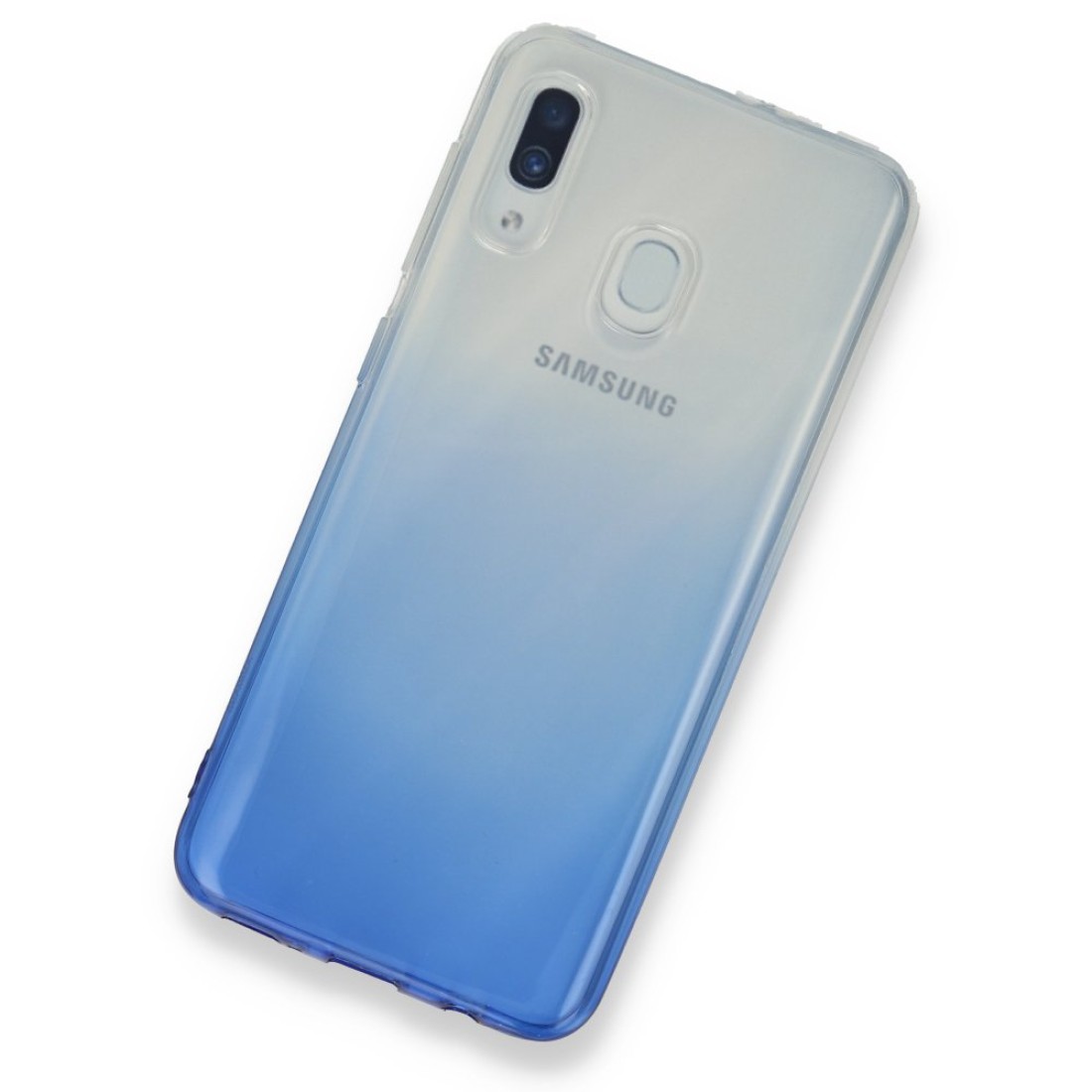  Samsung Galaxy A20 Kılıf Lüx Çift Renkli Silikon - Mavi