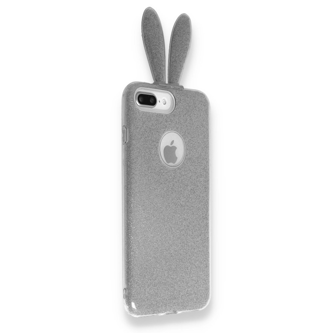  Samsung Galaxy Note 9 Kılıf Rabbit Simli Silikon - Gümüş