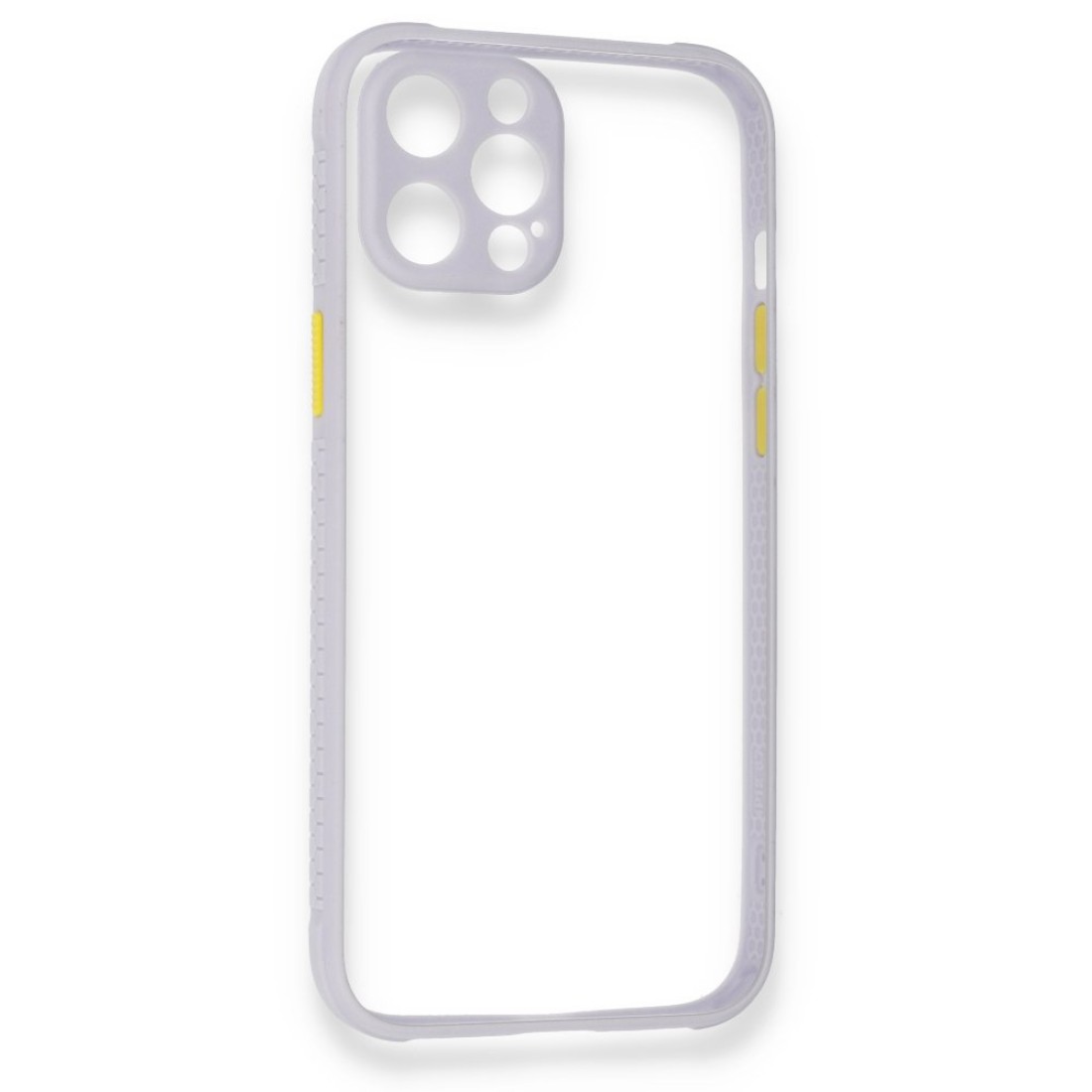  iPhone 12 Kılıf Miami Şeffaf Silikon - Lila