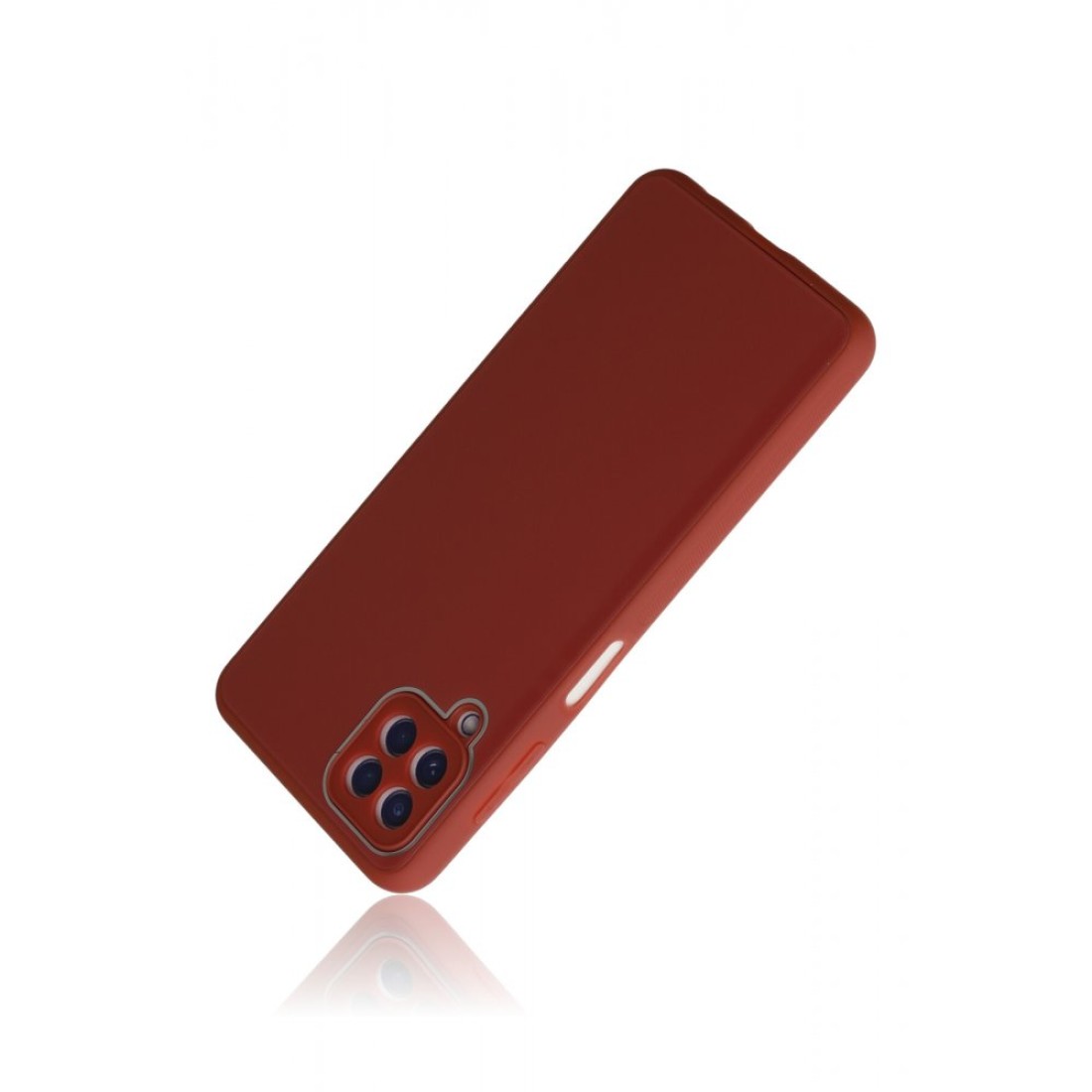  Samsung Galaxy M32 Kılıf Glass Kapak - Bordo