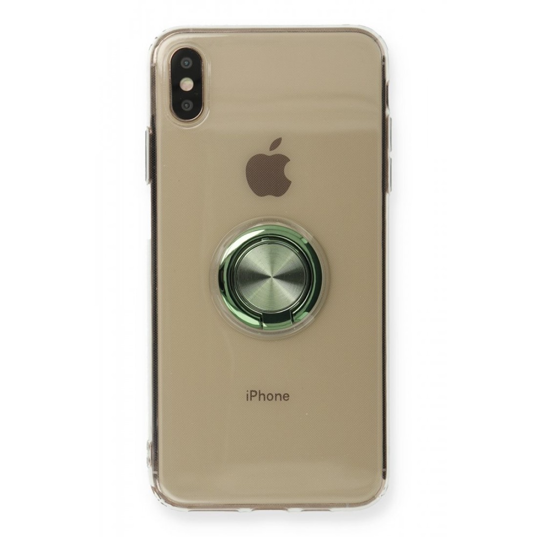  iPhone XS Max Kılıf Gros Yüzüklü Silikon - Yeşil