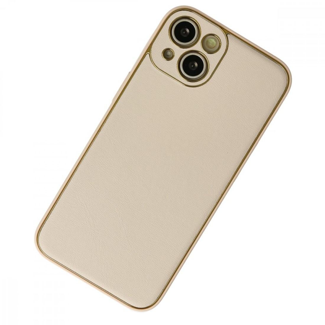  iPhone 13 Kılıf Coco Deri Silikon Kapak - Gold