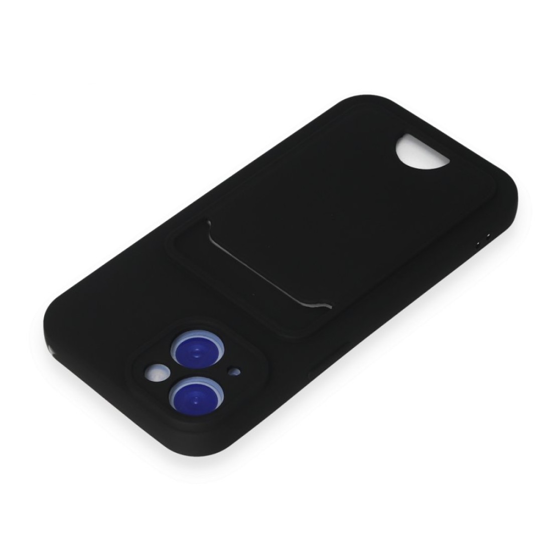  iPhone 15 Kılıf Kelvin Kartvizitli Silikon - Siyah