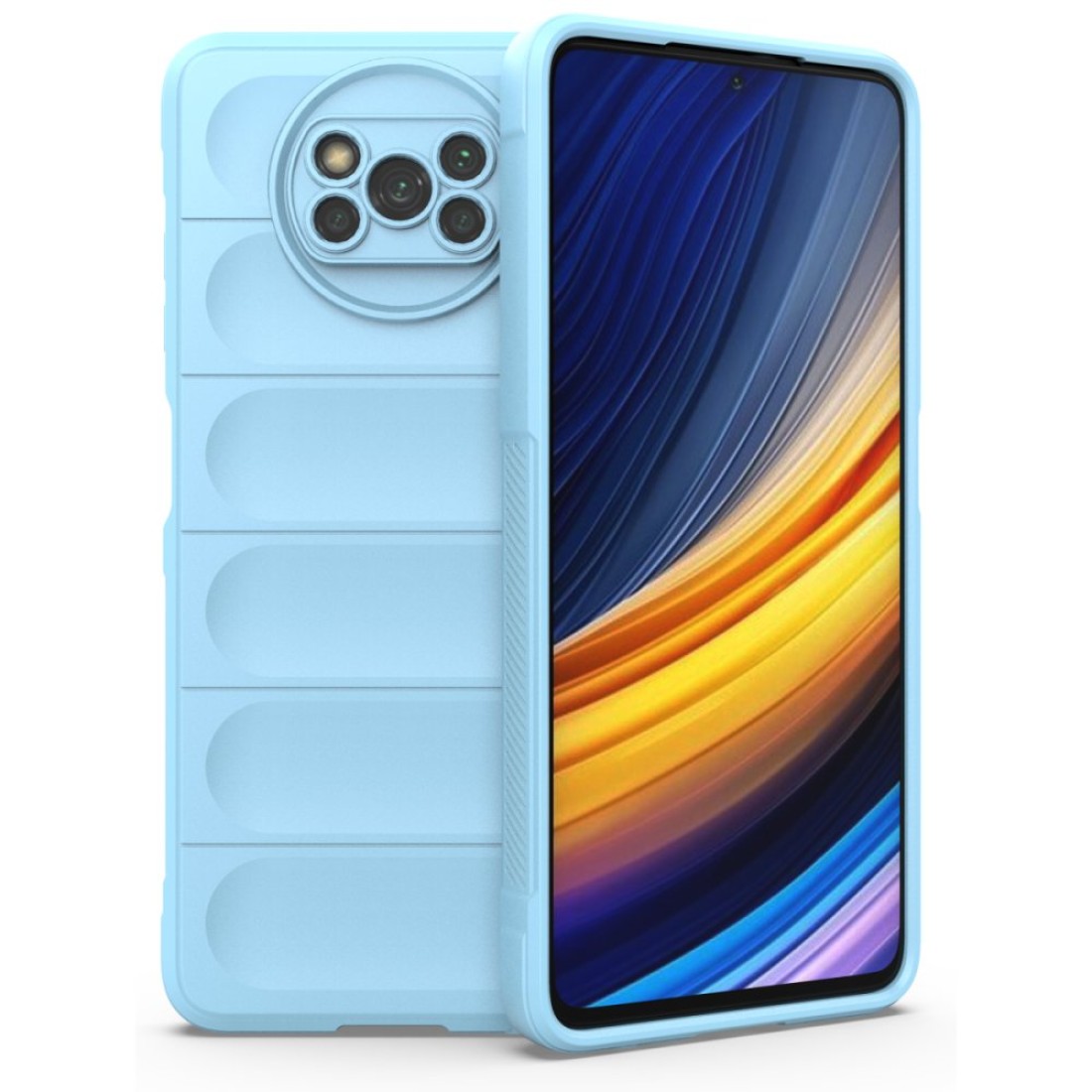  Xiaomi Pocophone X3 Kılıf Optimum Silikon - Sky Blue