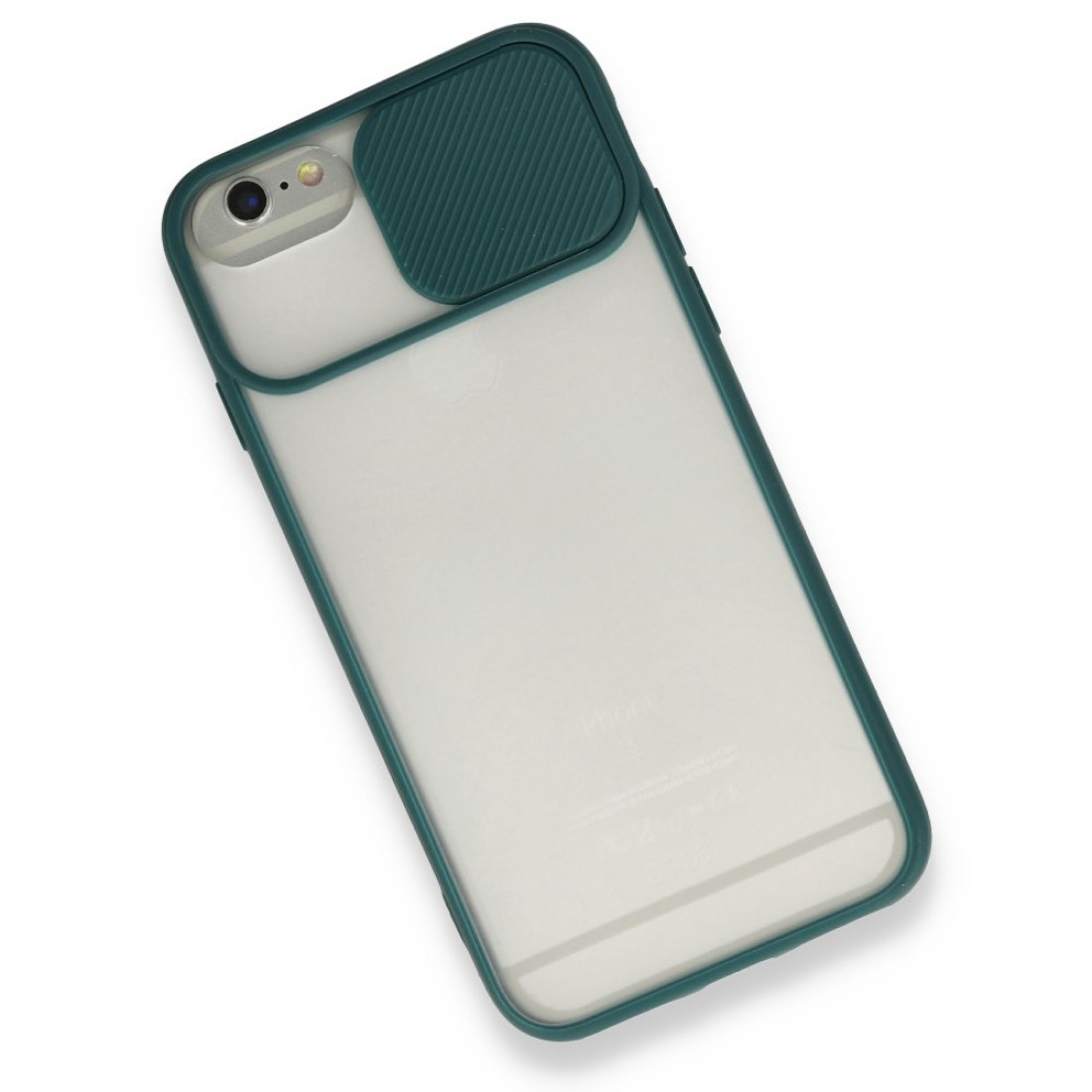  iPhone 6 Plus Kılıf Palm Buzlu Kamera Sürgülü Silikon - Yeşil