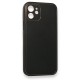 iPhone 12 Mini Kılıf Coco Deri Silikon Kapak - Siyah iPhone 12 Mini Kılıf Coco Deri Silikon Kapak - Siyah