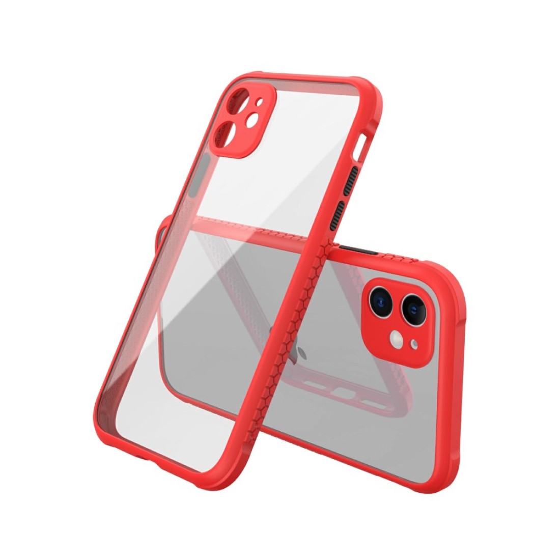  iPhone 12 Mini Kılıf Miami Şeffaf Silikon - Kırmızı