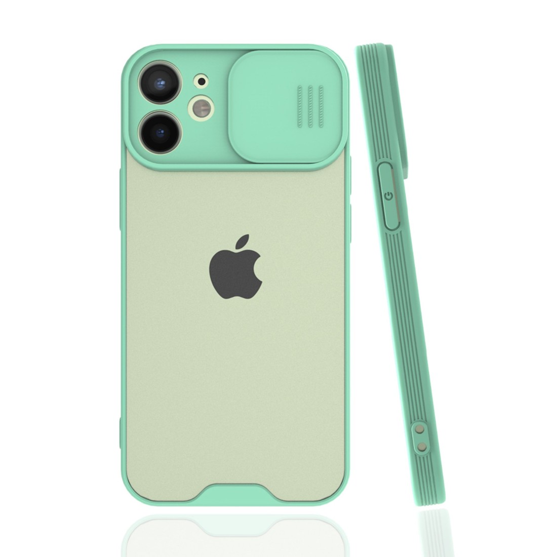  iPhone 12 Mini Kılıf Platin Kamera Koruma Silikon - Açık Yeşil