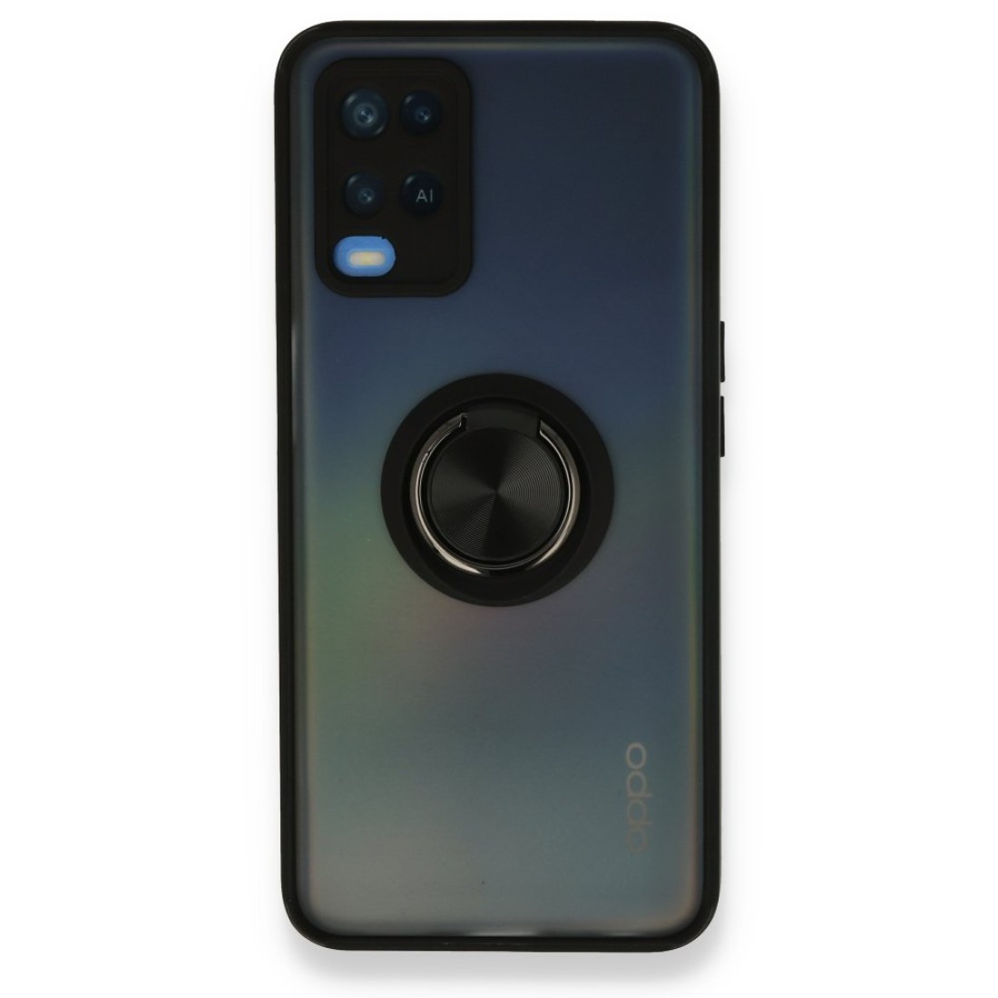  Oppo A54 4G Kılıf Montreal Yüzüklü Silikon Kapak - Siyah