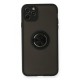  iPhone 11 Pro Kılıf Montreal Yüzüklü Silikon Kapak - Siyah