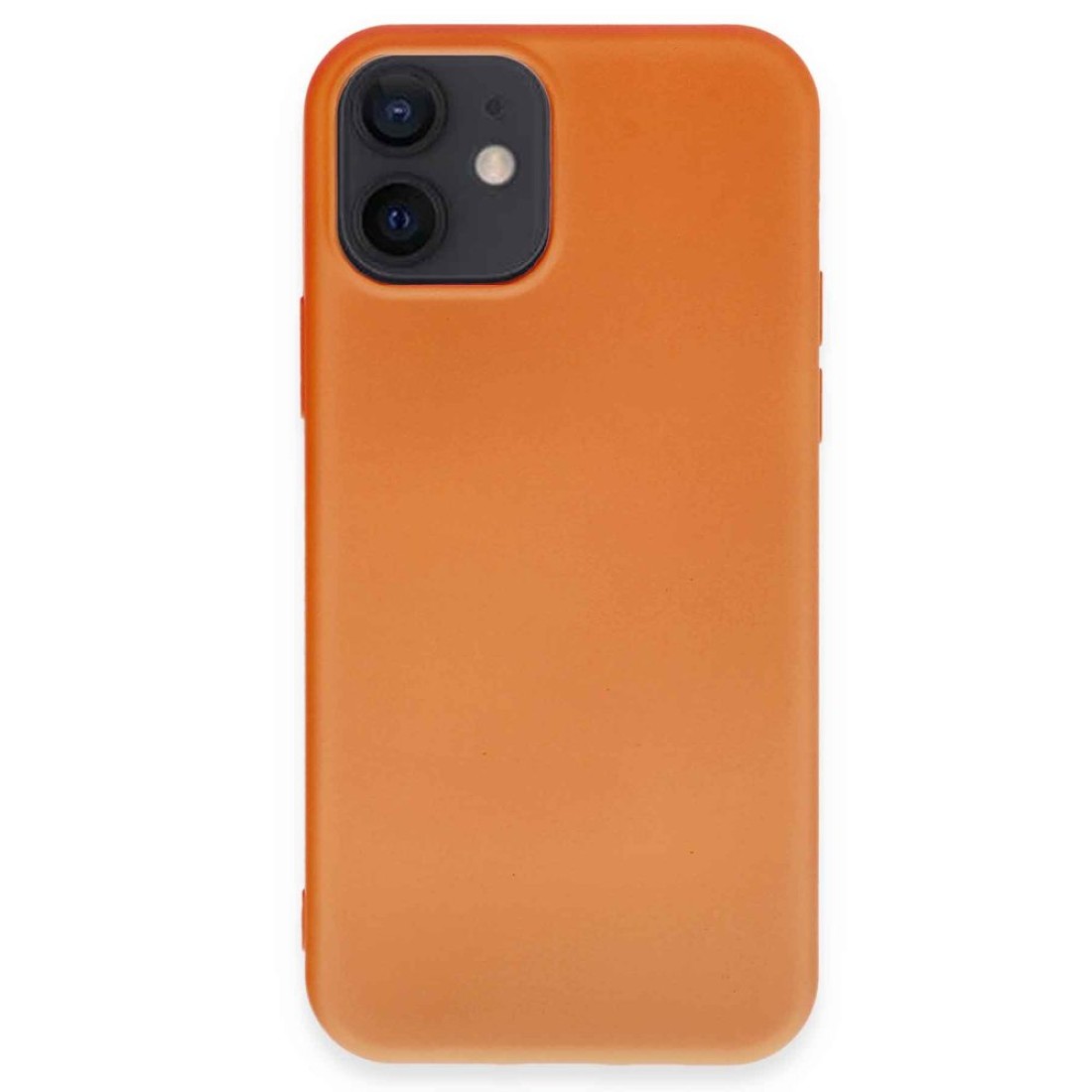  iPhone 12 Kılıf Nano içi Kadife Silikon - Turuncu