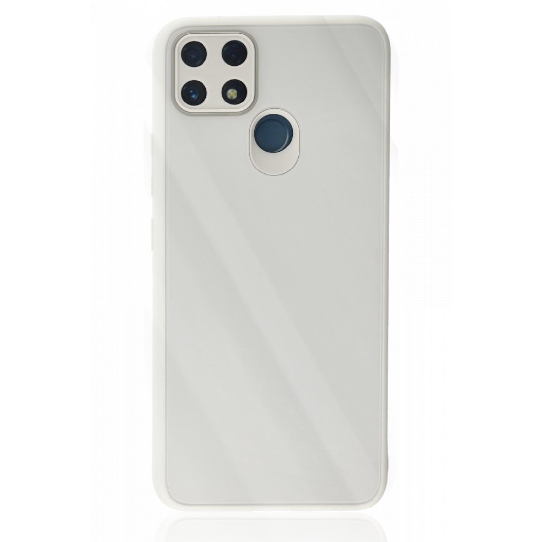  Realme C25 Kılıf Glass Kapak - Beyaz