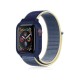 Apple Watch 38mm Hasırlı Cırtcırtlı Kasalı Kordon - Sarı-Lacivert Apple Watch 38mm Hasırlı Cırtcırtlı Kasalı Kordon - Sarı-Lacivert